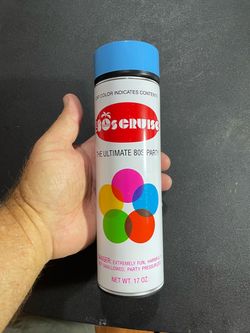 80s Cruise paint can water bottle / flask with blue cap and colorful overlapping circles #retro brand new
