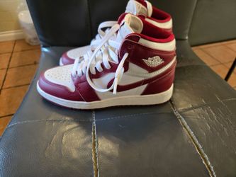 Air Jordan 1 High Red and White Sneakers Kid Size 4.5y