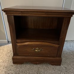 Wooden End Table With Drawer 