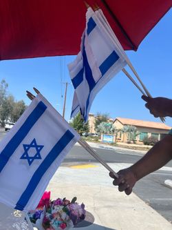Israel Hand Flags on Wooden Sticks