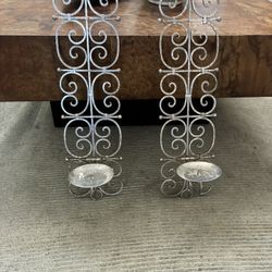 Silver Candle Wall Holders 