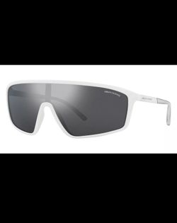 ARMANI EXCHANGE AX4119S 81566G Matte White Grey Mirror 37 mm Men's Sunglasses