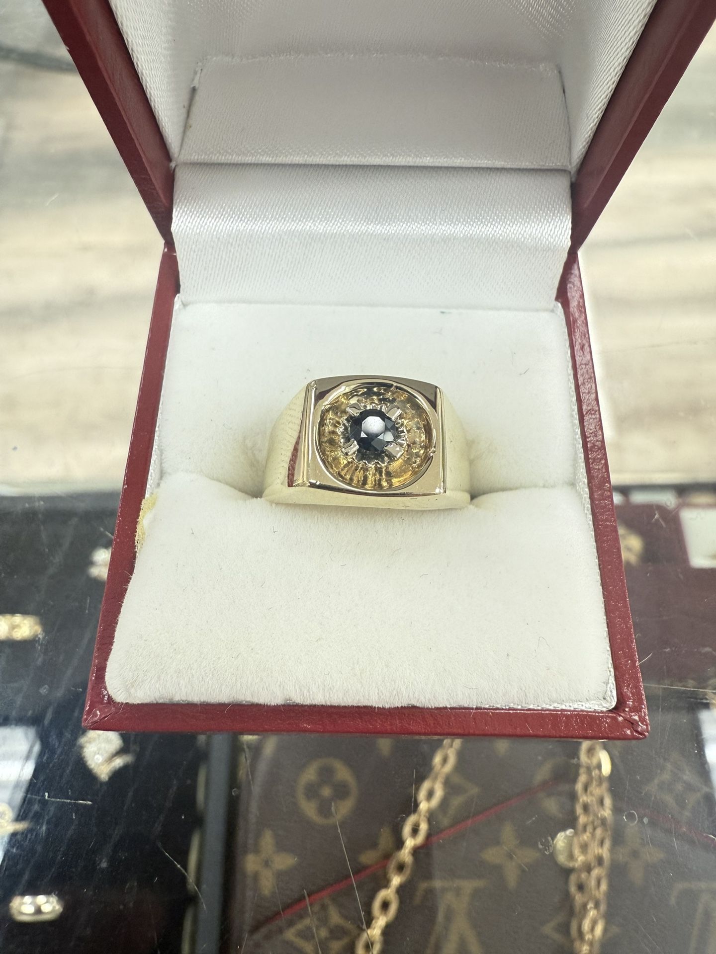 14kt Solid Natural Sapphire Gold Ring Size 7