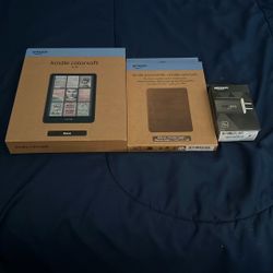 Kindle Color Soft, Leather Case,  And Charger 