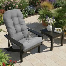ONE GREY OUTDOOR CHAIR CUSHIONS- 20x50" THICK ANTISLIP PATIO SEAT
