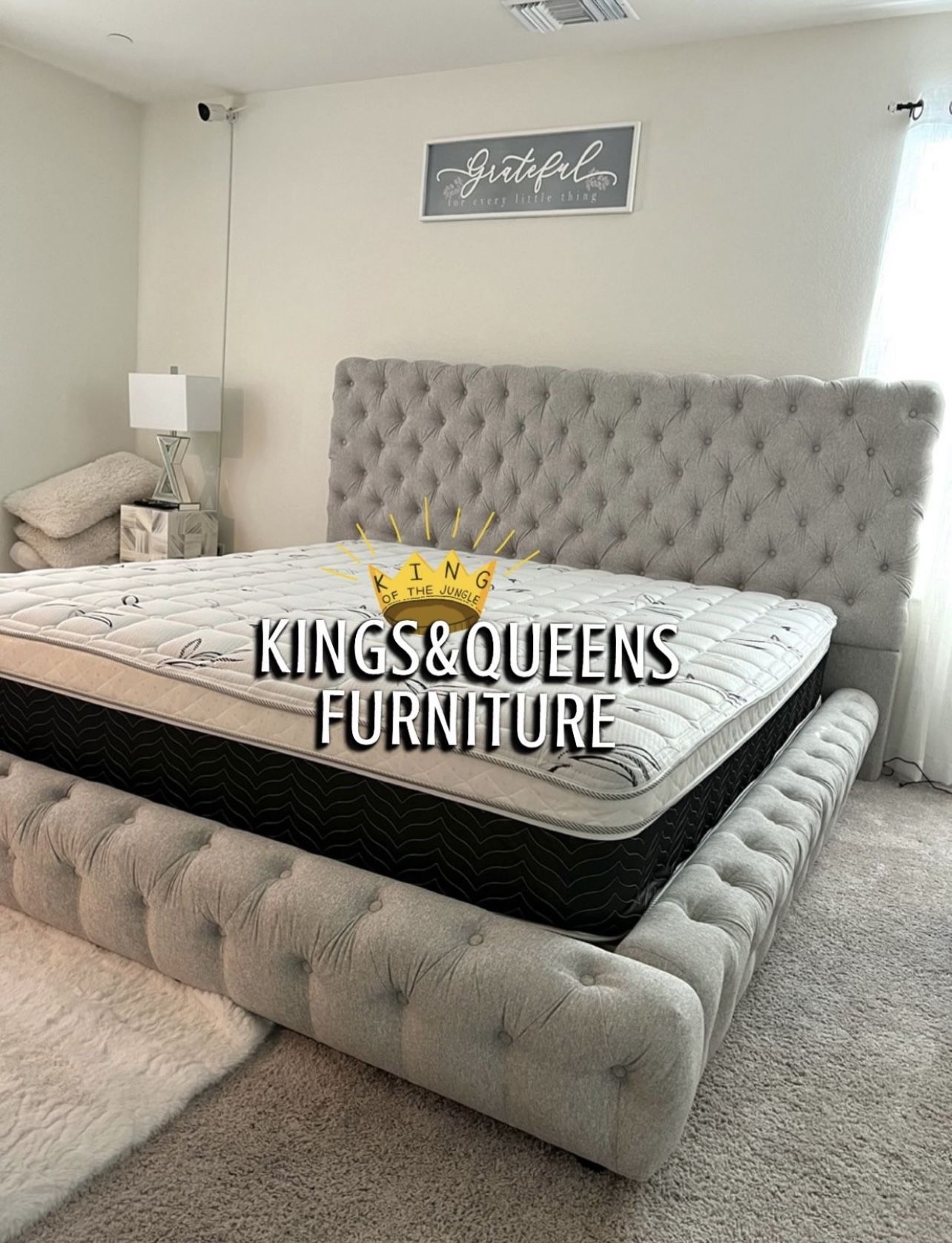 New King Bed Frame With Mattress