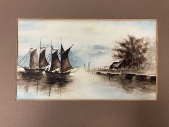 Antique Late 19/early 20C Watercolor Painting Signed