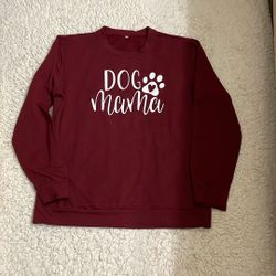 Dog Mom Sweatshirt for Women, Dog Paw Print T-Shirt, Casual Long Sleeve Dog Lover T Shirt XL