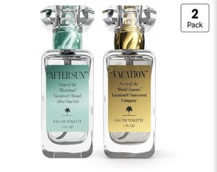 VACATION Eau de Toilette Duo, 2 Pack, 1 Fluid Ounce Each - Coconut and Aloe Perfume Gift Set for Women, Beach Summer Fragrance, Travel Size