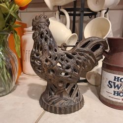 Smaller Size Cast Iron Rooster Tealight Candle Holder