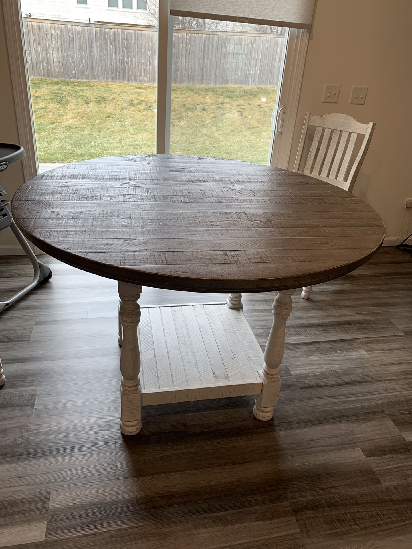 Gray Round Breakfast Table