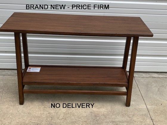 New, Price Firm, Haverhill Wood Console Table, Weathered Brown