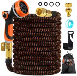 Expandable Garden Hose 50 Ft  Water Hose with 10 Function Spray Nozzle, Light