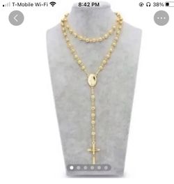 Christian  14k  Gold Plated Rosary