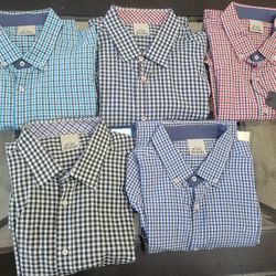 Set of 5 Men's Gingham Dress Shirt