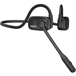 Bluetooth Headphones, Bluetooth Wireless Headphones with Noise Cancelling Mic, 12H Playtime, 15.4mm Diaphragm Driver, Open Ear Headset for Office 