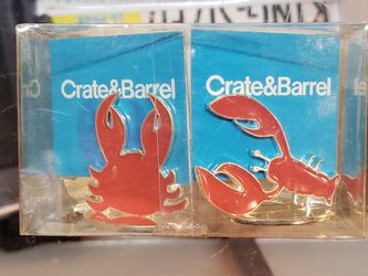 Crate & Barrel, Meryl Waltz, Placecard Holders. Pack Of 4, 2 Lobsters & 2 Crabs