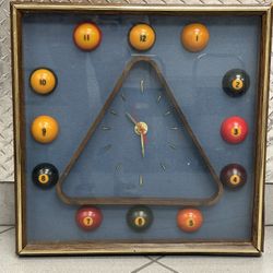 Mid Century 60’s Pool Hall Clock Art