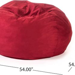 5-Foot Comfortable High-Density Shredded Foam Bean Bag Chair for Kids and Adults, with Removable Microsuede Cover, Ideal Reading and Bedroom Floor Lou
