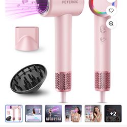FETERVIC High Speed Hair Dryer, Professional Ionic Blow Dryer with Intelligent Heat Control, 5X Fast Drying, Lightweight Low Noise Salon Grade Hair Dr