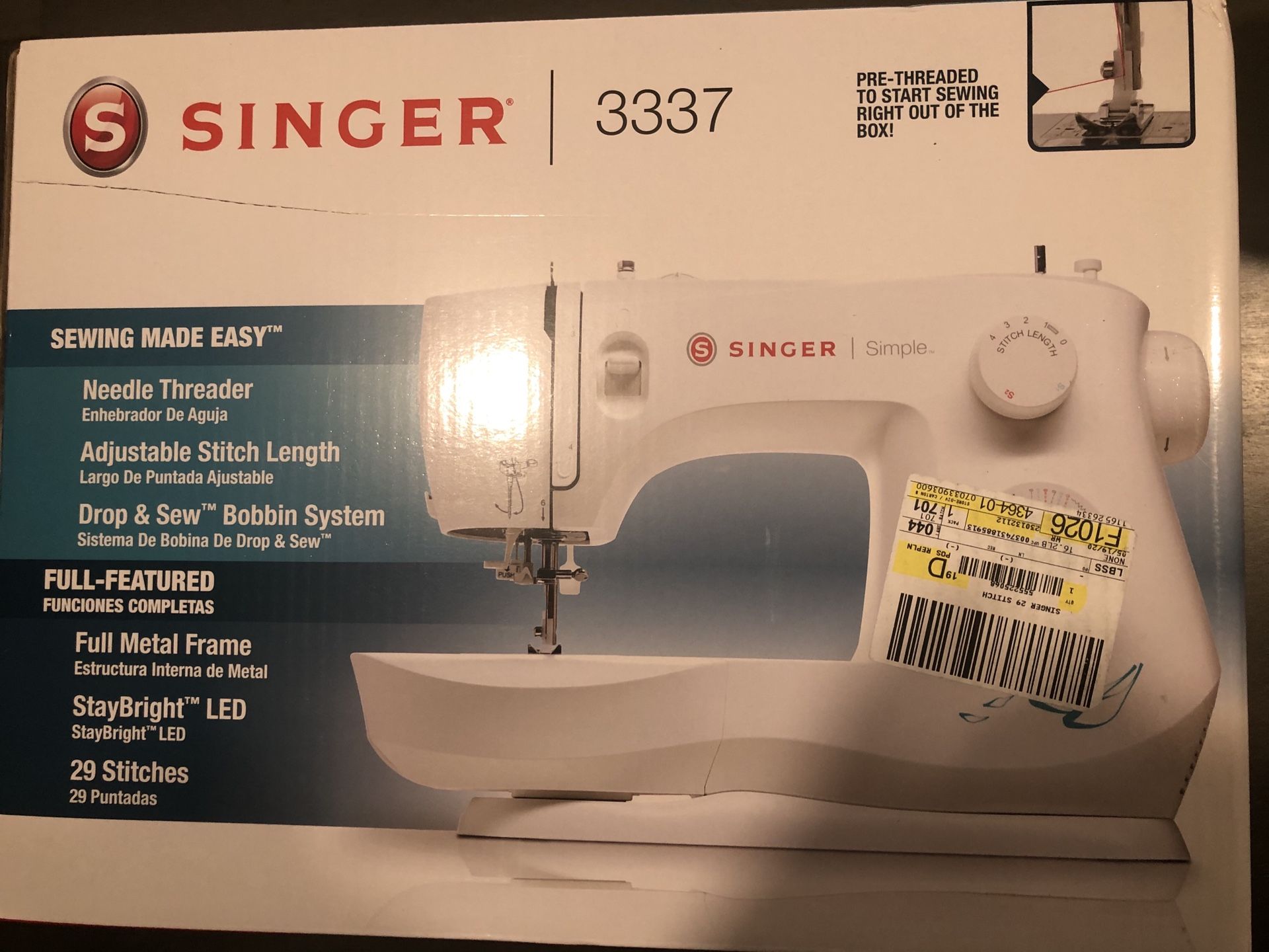 Singer 3337 Simple 29-Stitch Beginners Sewing Machine