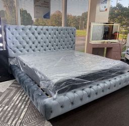 New King Size Bed Frame + King size Hybrid Mattress
