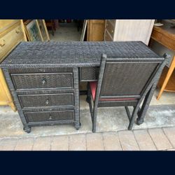 Black Wicker Desk