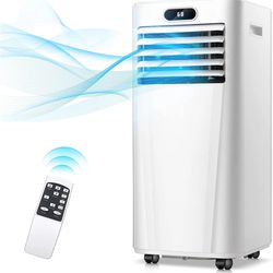 PORTABLE AIR CONDITIONER WITH FAN COOLING & DEHUMIDIFIER 8000BTU 61°F-90°F COOLS UP TO 160-200SQ.FT.WHITE