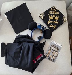 Graduation UNLV cap and gown plus accessories