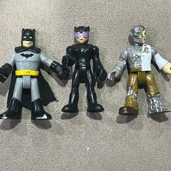 Imaginext lot of 3 DC Comics Batman & Metallo & Cat Woman figure