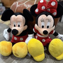 Disney Mickey Mouse and Minnie Mouse plush dolls