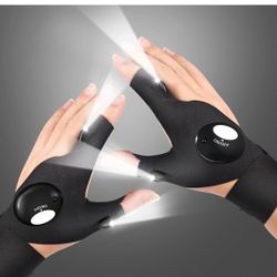 Fathers Day Gifts from Daughter Son, LED Flashlight Gloves, Hands Free Lights Cool Gadgets for Repairing Fishing Grilling Running Camping, Christmas B
