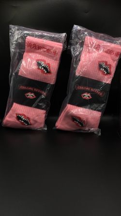 Pink chrome hearts socks