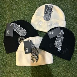 Chrome Hearts black and white beanies sale