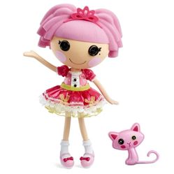 Lalaloopsy Doll Princess Jewel Sparkles with Pet Persian Cat Playset, 13" Doll with Changeable Pink Outfit and Shoes, in Reusable Play House Package, 