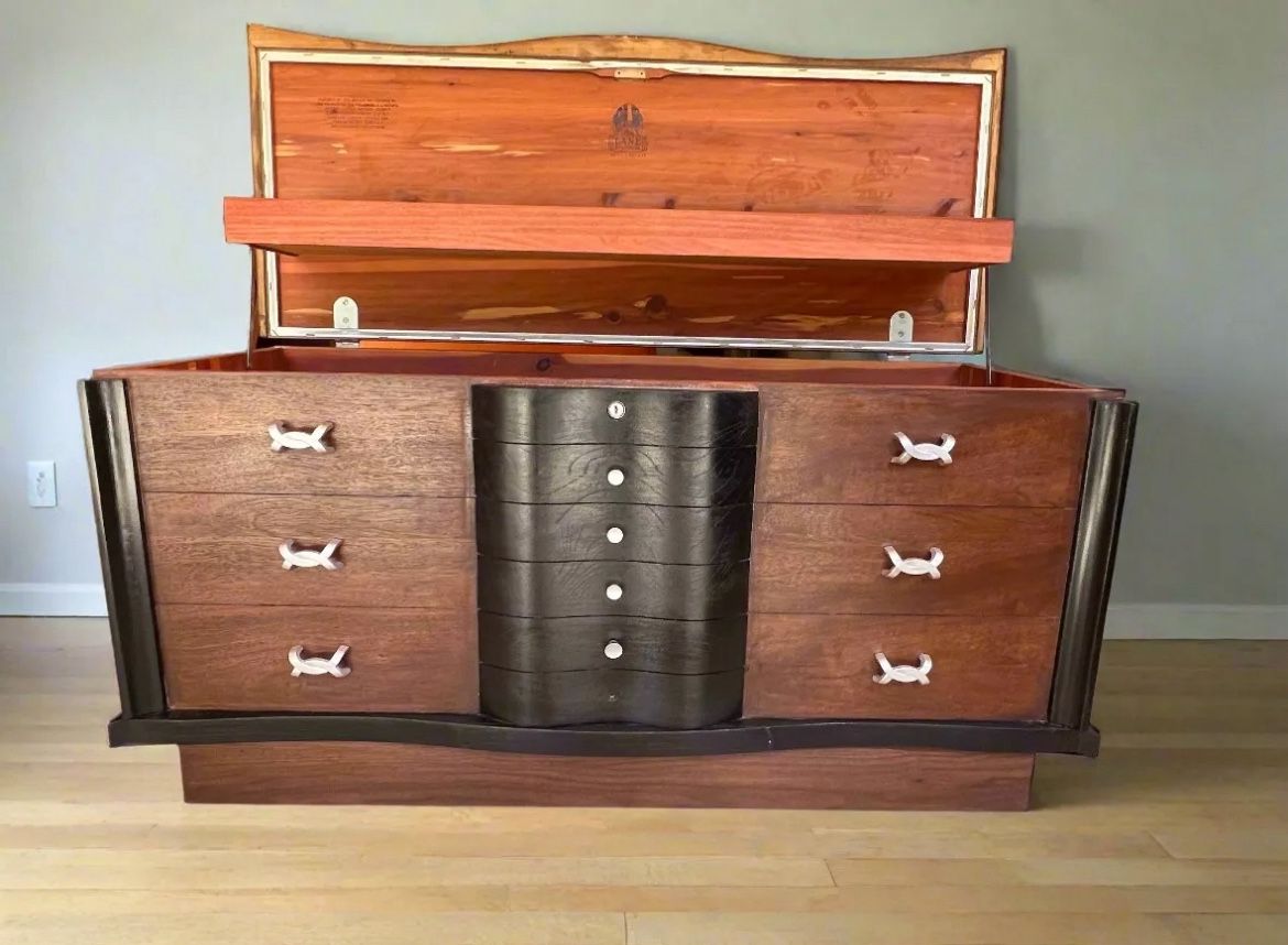 Vintage Lame Storage Chest Lined In Cedar Refinished