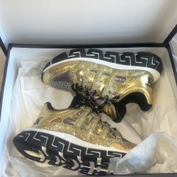 Versace Trigreca Sneakers – Gold – Size 40 – Worn Once – Box Included 