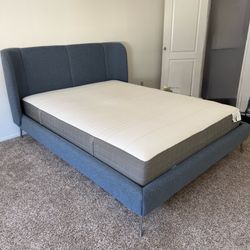 IKEA TUFJORD Queen Bed Frame and HAUGSVÄR Hybrid Mattress Very Clean and Excellent Condition