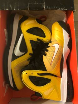 Nike Air Max Zoom LeBron IX 9 Nine ELITE black yellow Lakers sz 11 vintage James