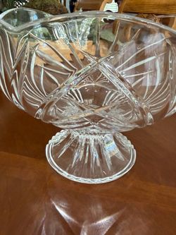 Cut Crystal Footed Pedestal Bowl