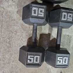Pair 50lbs dumbbells