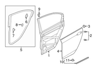Weatherstrip, R Rear Door - Honda Accord 2013-2017 (72810-T2A-A02)