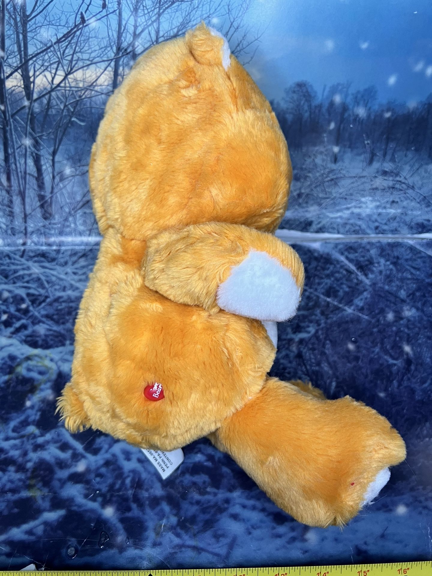 RARE Care Bears Orange TENDERHEART 20th Anniversary Large Plush 14" Stuffed anim