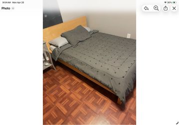Platform bed with full mattress