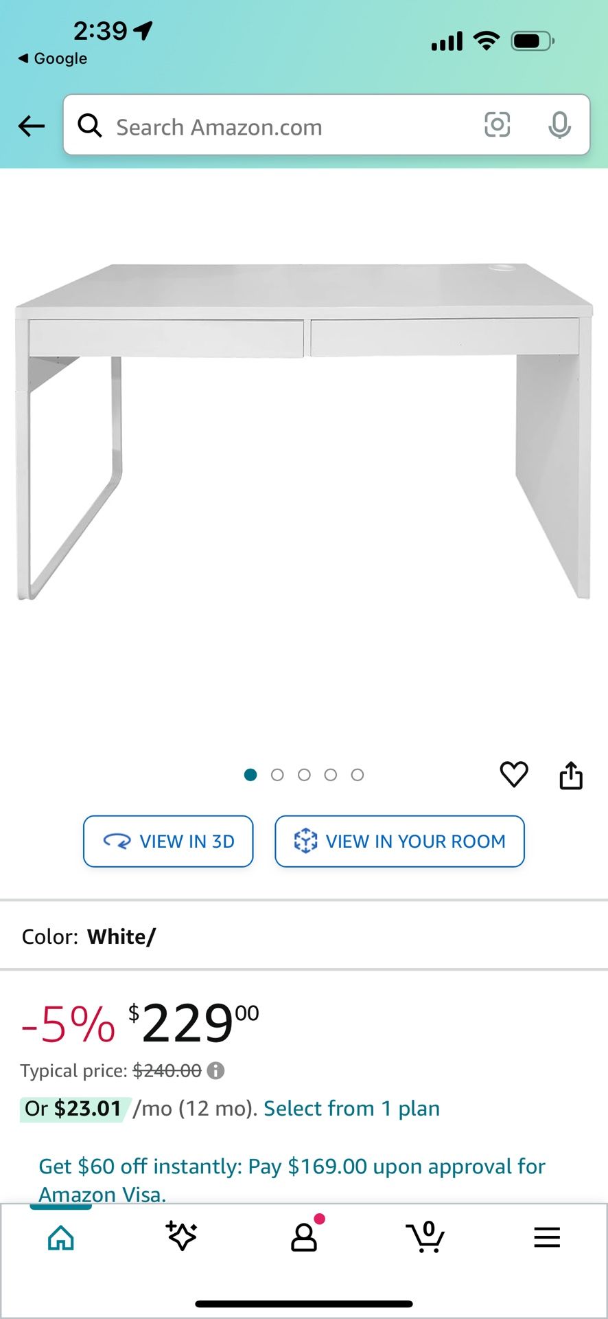 IKEA white desk , in excellent condition, dominoes is on the pictures