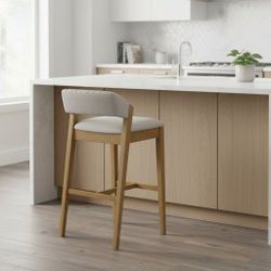 Armen Living Landyn 26" Counter Height Bar Stool – Gray/Amber Glow (Single)