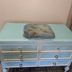 Vintage teal dresser