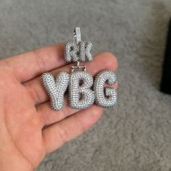 Custom Diamond Pendant With Rope Chain 20"