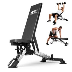 Mikolo Adjustable Weight Bench, FID 8 Positions Foldable Workout Bench, Support up to 1200LBS