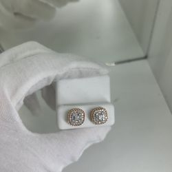 New Earrings 14 kt gold rose gold with natural vs diamonds 